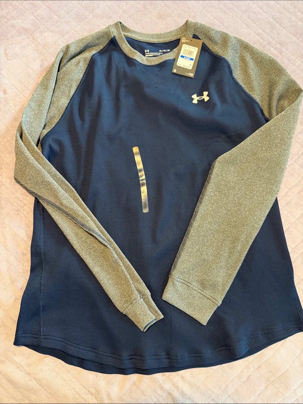 Under Armour Men's Navy Body with Grey Raglan Crewneck